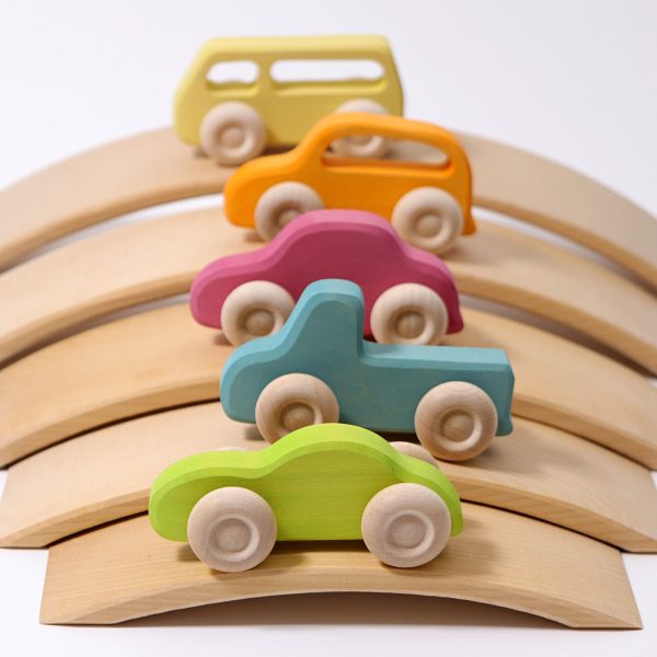 GRIMM'S - Gekleurde Houten Auto's | Slimline | 5 Stuks - Afbeelding 7