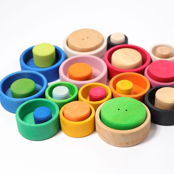 GRIMM'S - Houten Stapelbakjes | Lollipop | Roze - Afbeelding 2