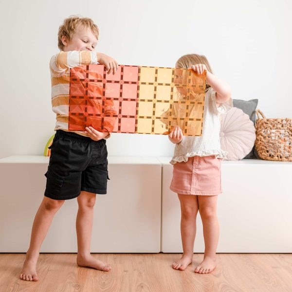 Connetix - Base Plate Lemon/Peach | 2 Stuks - Afbeelding 2