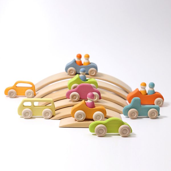 GRIMM'S - Gekleurde Houten Auto's | Slimline | 5 Stuks - Afbeelding 5