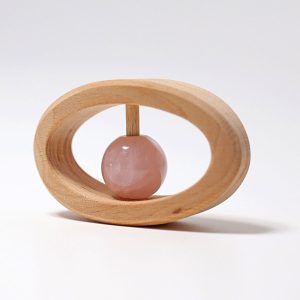 GRIMM's - Houten Rammelaar met Rozenkwarts