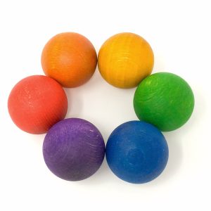 Grapat - 6 Houten Regenboog Ballen | 6 Kleuren