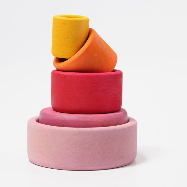 GRIMM'S - Houten Stapelbakjes | Lollipop | Roze - Afbeelding 3