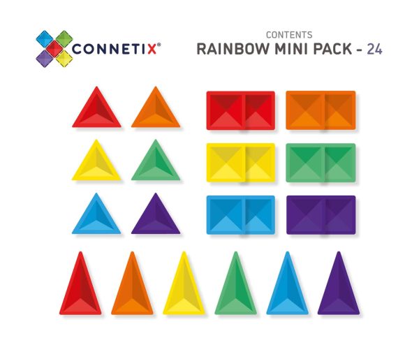 Connetix - Rainbow Mini Pack | 24 Stuks - Afbeelding 3