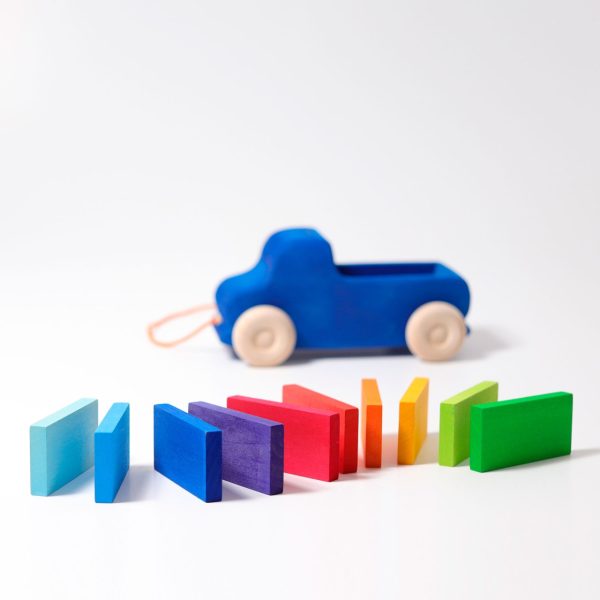 GRIMM'S - Vrachtwagen met trekkoord en plankjes | Blauw - Afbeelding 2