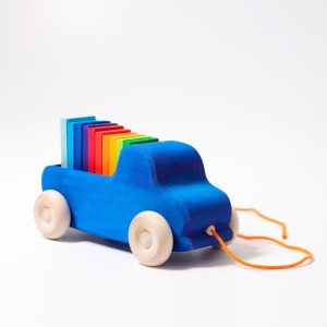 GRIMM'S - Vrachtwagen met trekkoord en plankjes | Blauw