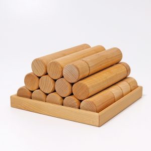 GRIMM'S - Houten Rollers Groot | Naturel