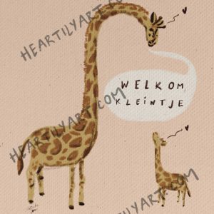 Heartilyart - Kaartje | Giraf Welkom Kleintje