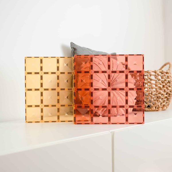 Connetix - Base Plate Lemon/Peach | 2 Stuks - Afbeelding 3