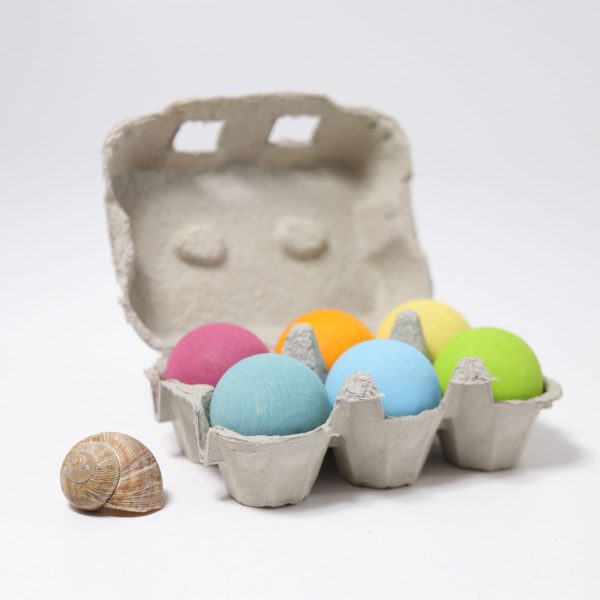 GRIMM'S - Houten Ballen Groot | 6 stuks | Pastel - Afbeelding 2