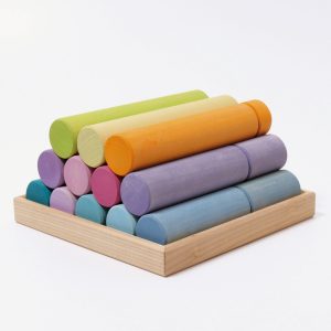 GRIMM'S - Houten Rollers Groot | Pastel