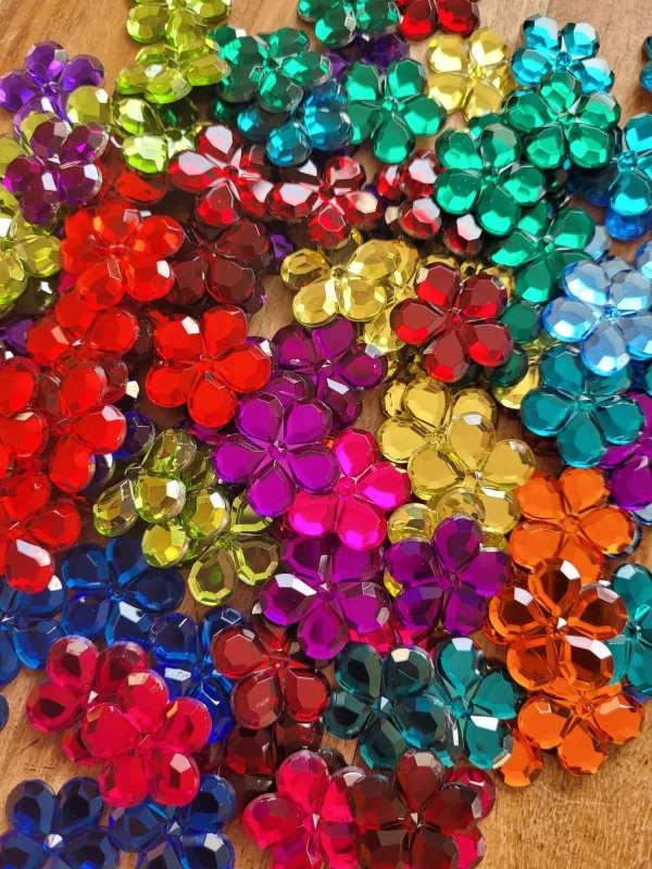 Bauspiel - Bloemen Glitterstenen  | 120 Stuks - Afbeelding 3
