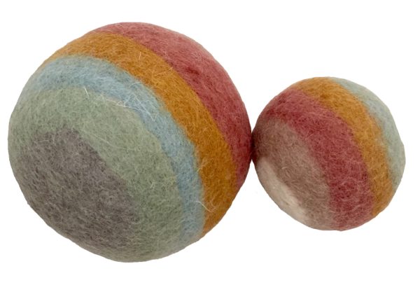 Papoose Toys - Vilten Ballen van Wol Earth | 13/7 cm | 2 Stuks