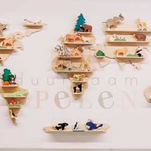 Houten Wereldkaart voor aan de Muur - Duurzaam Spelen