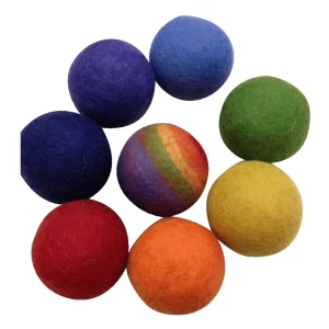 Papoose Toys - Vilten Ballen van Wol  | 7 cm | 8 Stuks