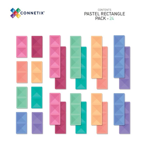 Connetix - Pastel Rectangle Pack | 24 Stuks - Afbeelding 2