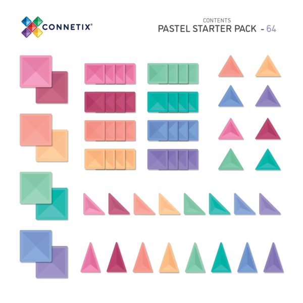 Connetix - Pastel Starter Pack | 64 Stuks - Afbeelding 2
