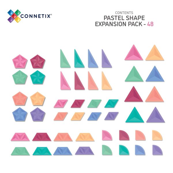 Connetix - Pastel Shape Expansion Pack | 48 Stuks - Afbeelding 2