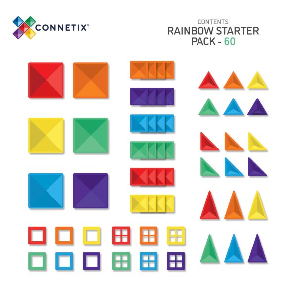 Connetix - Rainbow Starter Pack | 60 Stuks - Afbeelding 2