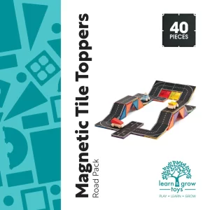 Learn & Grow Toys - Road Pack | Magnetische Tegel Toppers | 40 Stuks