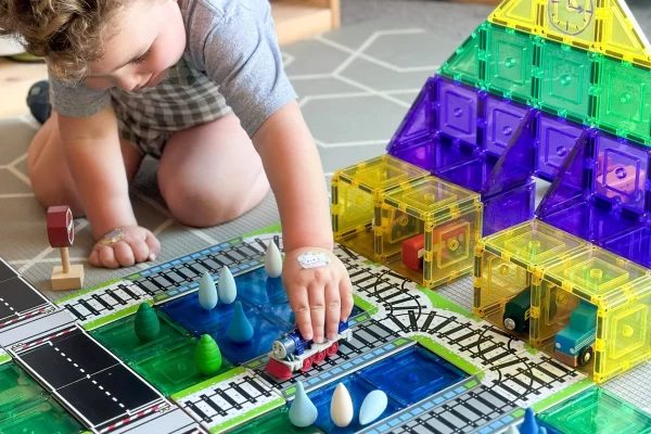 Learn & Grow Toys - Train Pack | Magnetische Tegel Toppers | 36 Stuks - Afbeelding 2