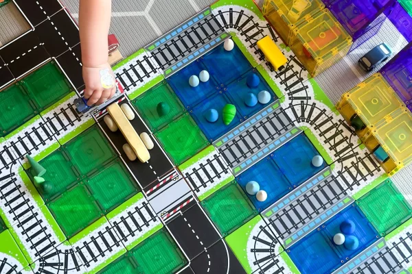 Learn & Grow Toys - Train Pack | Magnetische Tegel Toppers | 36 Stuks - Afbeelding 4