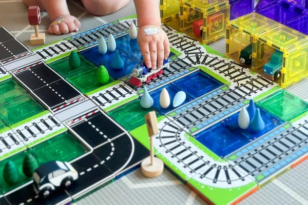 Learn & Grow Toys - Train Pack | Magnetische Tegel Toppers | 36 Stuks - Afbeelding 3