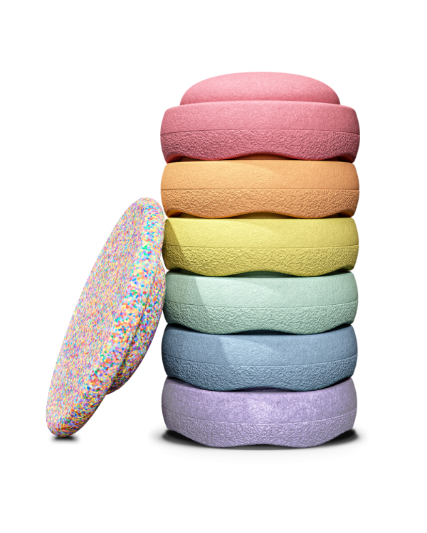 Stapelstein® | Super Confetti Rainbow Set | Pastel 6+1