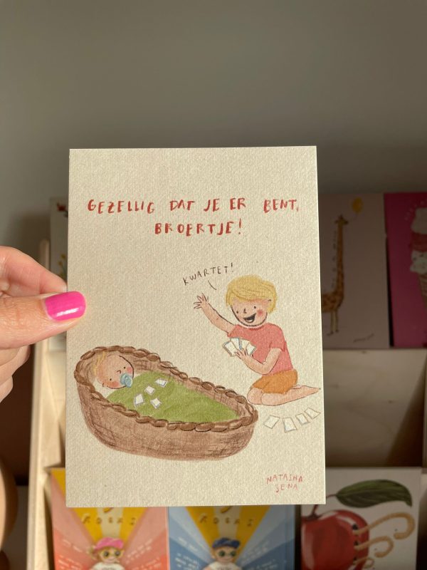 Heartilyart - Kaartje | Gezellig dat je er bent | Broertje