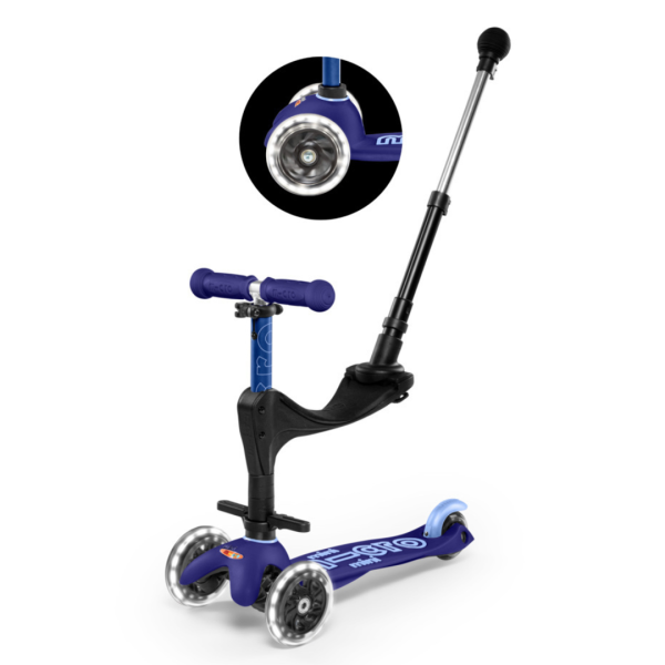 Micro Step -  Mini Micro 3 In 1 | Deluxe Push LED | Blauw