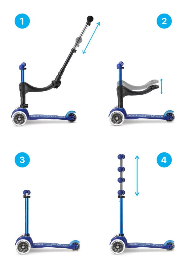 Micro Step -  Mini Micro 3 In 1 | Deluxe Push LED | Blauw - Afbeelding 7