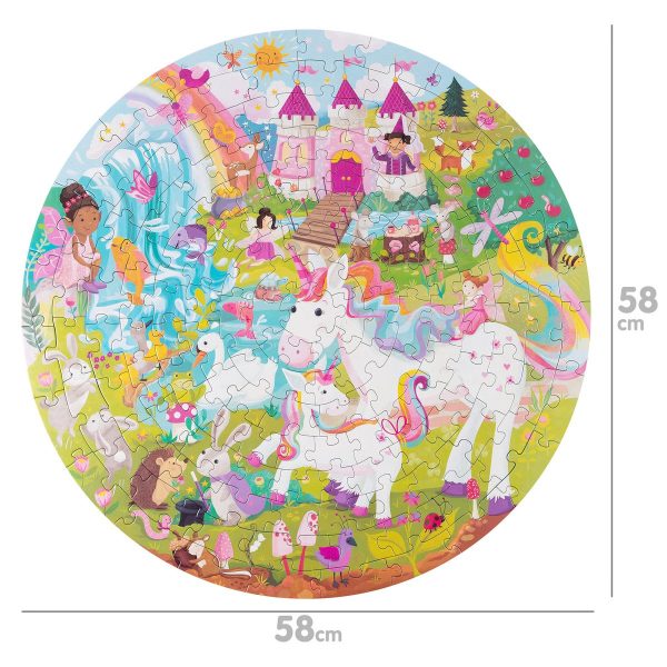 Ronde Puzzel - Eenhoorn/Unicorn | 150 Stukjes | 100% Gerecycled Karton - Afbeelding 2