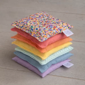 Little Botanic Label - Sensorische Pittenzakjes | Pastel Regenboog + Super Confetti | 7 Stuks