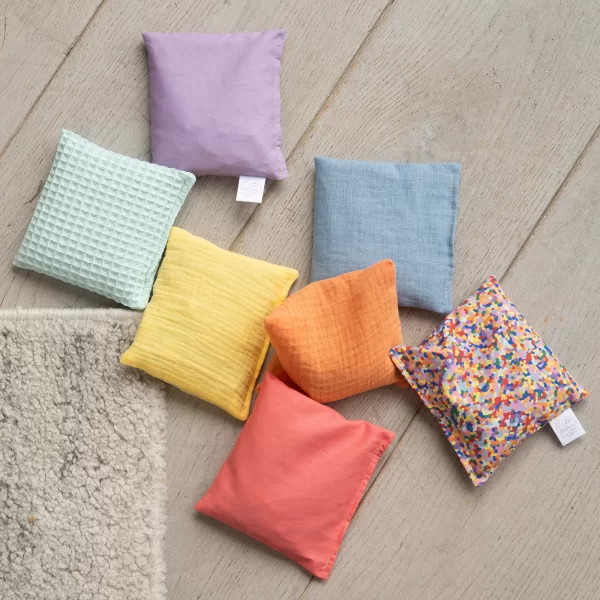 Little Botanic Label - Sensorische Pittenzakjes | Pastel Regenboog + Super Confetti | 7 Stuks - Afbeelding 3
