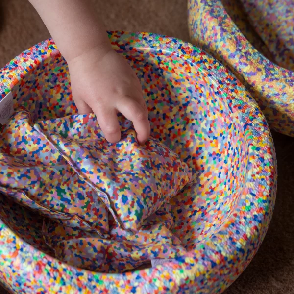Little Botanic Label - Sensorische Pittenzakjes | Pastel Regenboog + Super Confetti | 7 Stuks - Afbeelding 6