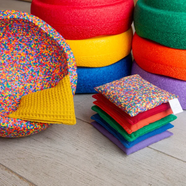 Little Botanic Label - Sensorische Pittenzakjes | Regenboog + Confetti | 7 Stuks - Afbeelding 7