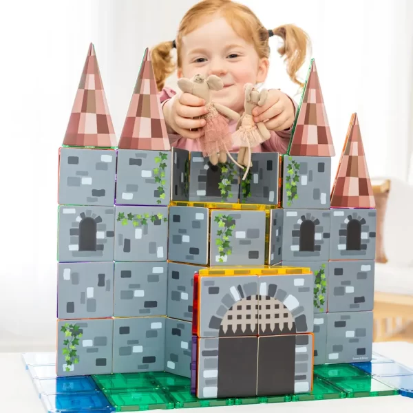 Learn & Grow Toys - Castle Pack | Magnetische Tegel Toppers | 40 Stuks - Afbeelding 4