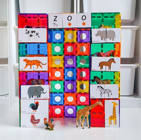 Learn & Grow Toys - Dieren Duo Puzzel Set | Magnetische Tegel Toppers | 40 Stuks - Afbeelding 7