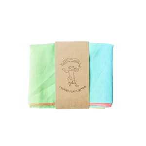 Laura's Play Cotton - Speeldoek | Pastel Regenboog | 90 cm x 90 cm