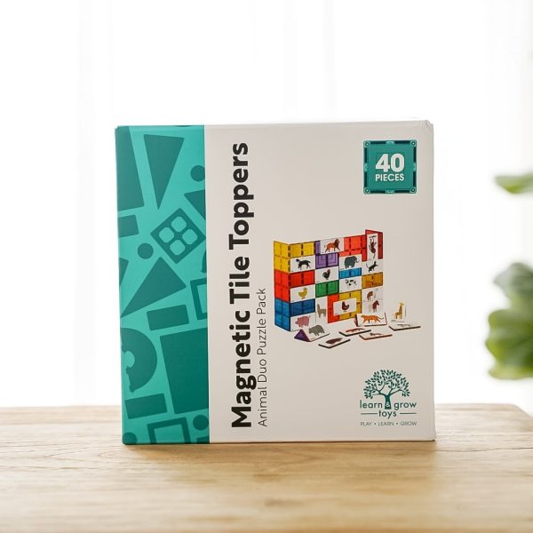 Learn & Grow Toys - Dieren Duo Puzzel Set | Magnetische Tegel Toppers | 40 Stuks - Afbeelding 4