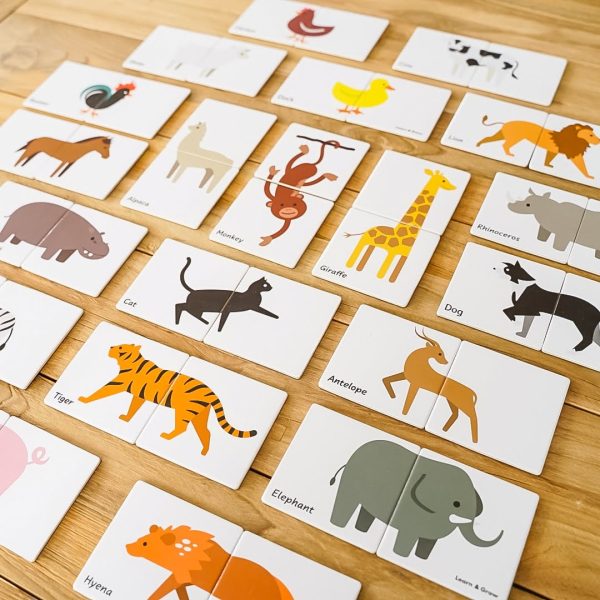 Learn & Grow Toys - Dieren Duo Puzzel Set | Magnetische Tegel Toppers | 40 Stuks - Afbeelding 2