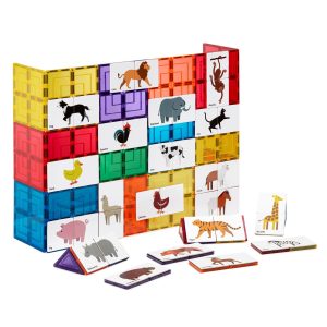 Learn & Grow Toys - Dieren Duo Puzzel Set | Magnetische Tegel Toppers | 40 Stuks