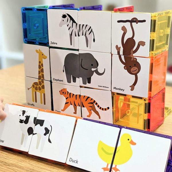 Learn & Grow Toys - Dieren Duo Puzzel Set | Magnetische Tegel Toppers | 40 Stuks - Afbeelding 10
