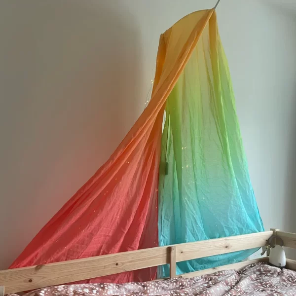 Laura's Play Cotton - Speeldoek | Pastel Regenboog | 90 cm x 270 cm - Afbeelding 5