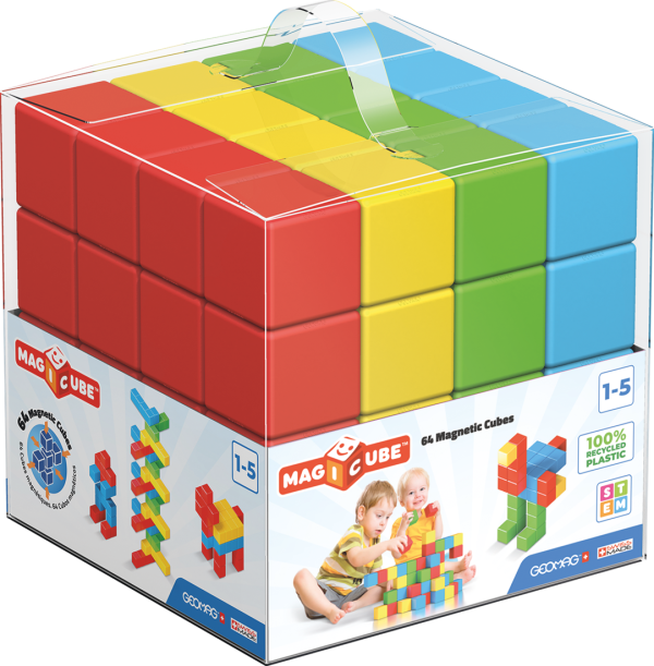 Geomag - Magicube Full Color Recycled Crystal 64 Stuks | 1+ Jaar