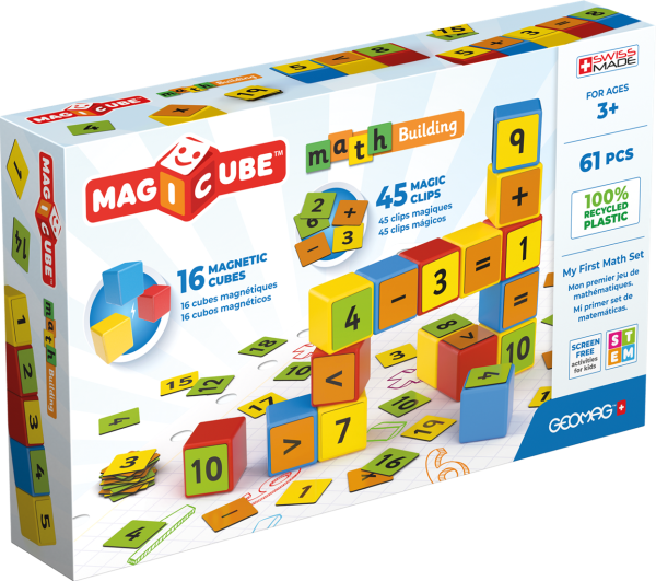 Geomag - Magicube Math/Getallen Building Recycled Clips 61 Stuks | 1+ Jaar