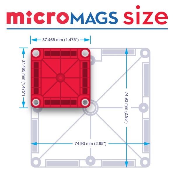 MAGNA-TILES - MicroMAGS Travelset in blik | 26 Stuks - Afbeelding 5