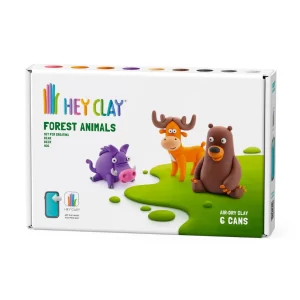 HeyClay - Forest Animals | Bosdieren | Beer, Hert, Zwijn | 6 Potjes