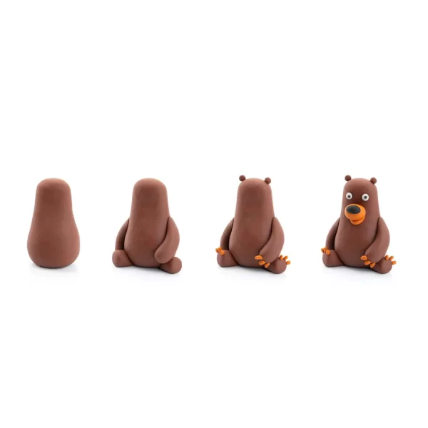 HeyClay - Forest Animals | Bosdieren | Beer, Hert, Zwijn | 6 Potjes - Afbeelding 2