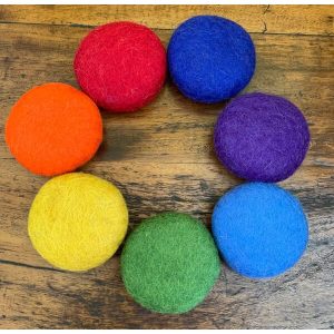 Papoose Toys - Vilten Ballen van Wol | 5 cm 7 stuks